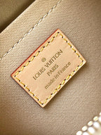 SPEEDY BANDOULIÈRE 20 IN WHITE MONOGRAM JACQUARD AND BEIGE CALFSKIN TRIM