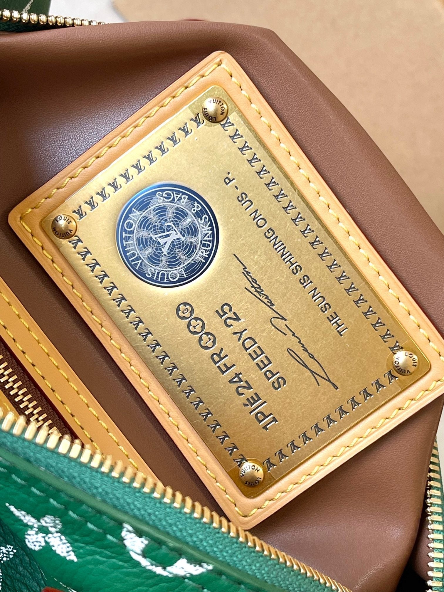 SPEEDY P9 BANDOULIÈRE 25 IN GRÜNEM MONOGRAMM-LEINWAND GOLDENE BESCHLÄGE