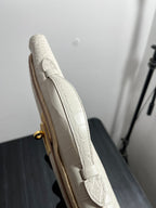 KELLY CUT 31 IN WHITE SHINNY ALLIGATOR LEATHER WITH GOLD HARDWARE (MADE-TO-ODER)