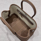 GARDEN PARTY 23CM IN DARK BROWN CALFSKIN