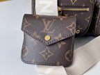 LV 25S Utility Crossbody-Handtasche, 18 Zoll, braunes Monogramm-Canvas, goldene Beschläge