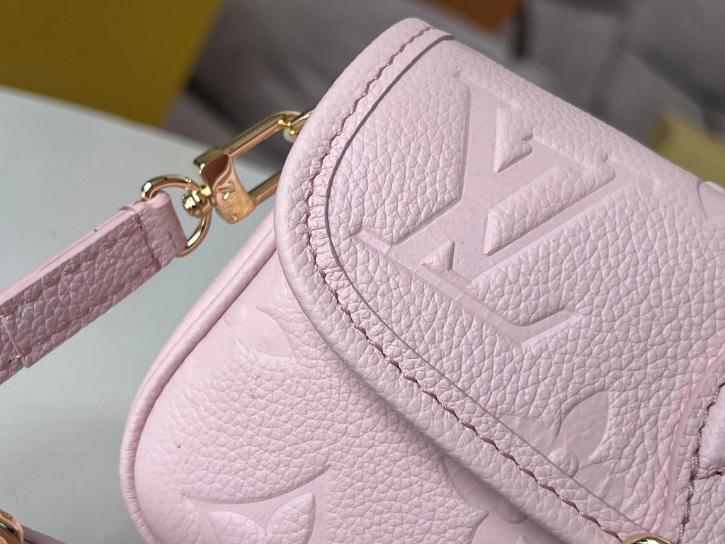 LV 25S MINI NANO DIANE 19 IN PINK MONOGRAM EMPREINTE LEATHER GOLD HARDWARE