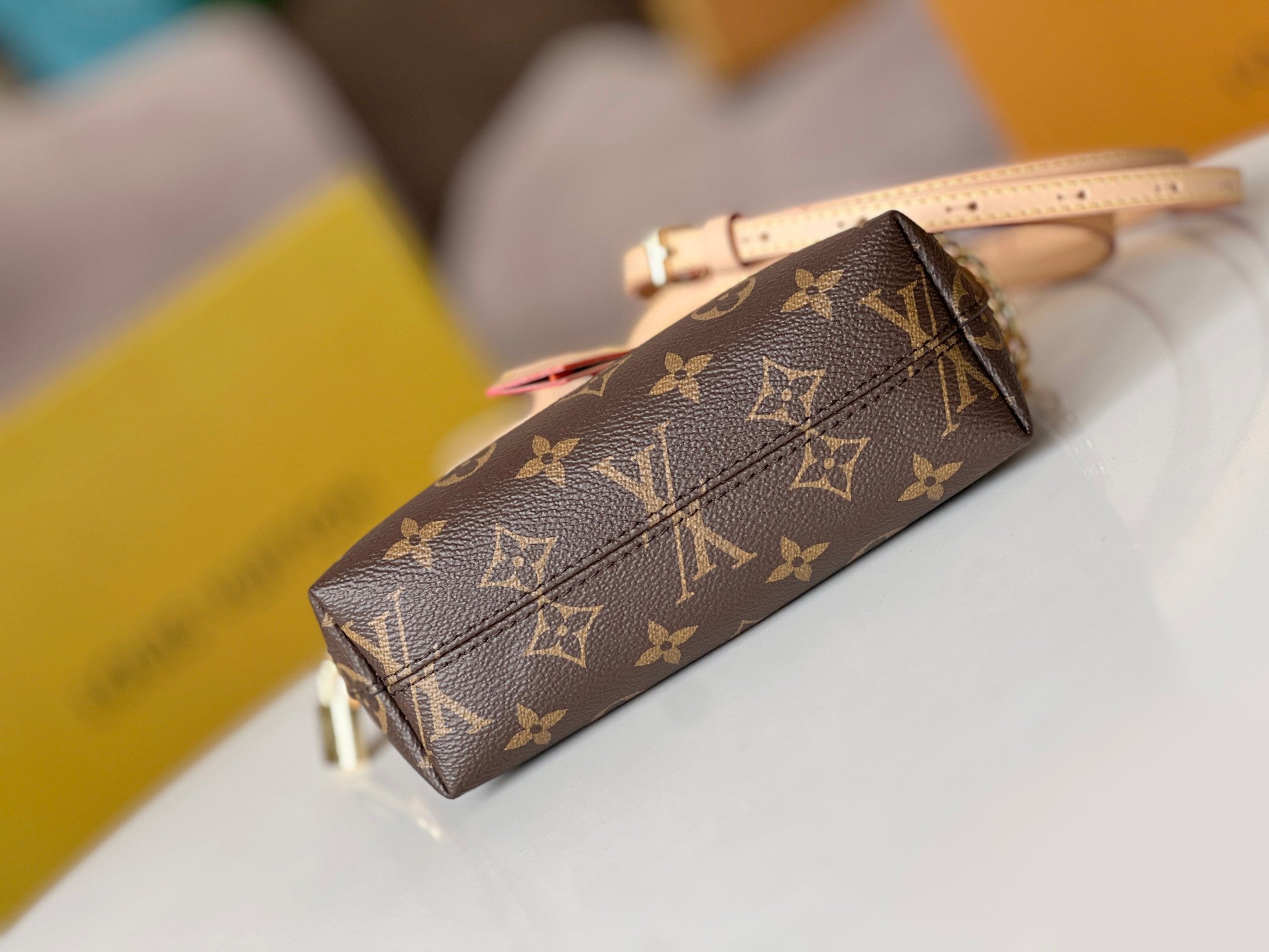 LV 25S LOCKIT BB 19 IN BRAUN MONOGRAMM BESCHICHTETES CANVAS GOLDENE BESCHLÄGE