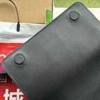 OPHIDIA MEDIUM MESSENGER FLAP BAG 27 IN DARK GREY AND BLACK CALFSKIN