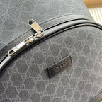 RUCKSACK 44 IN GRAUEM MONOGRAMM-CANVAS UND SCHWARZEN LEDERBEZÜGEN