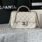CC MINI 18 FLAP BAG IN WHITE LAMBSKIN