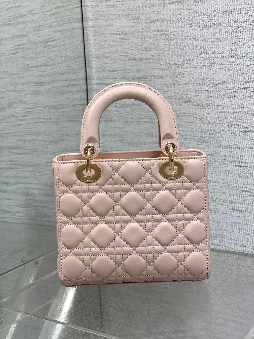 LADY MINI BAG 20 IN HELLROSE LAMMLEDER