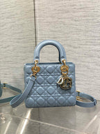 LADY MINI-TASCHE 20 IN ZERULEANBLAUEM LAMMLEDER