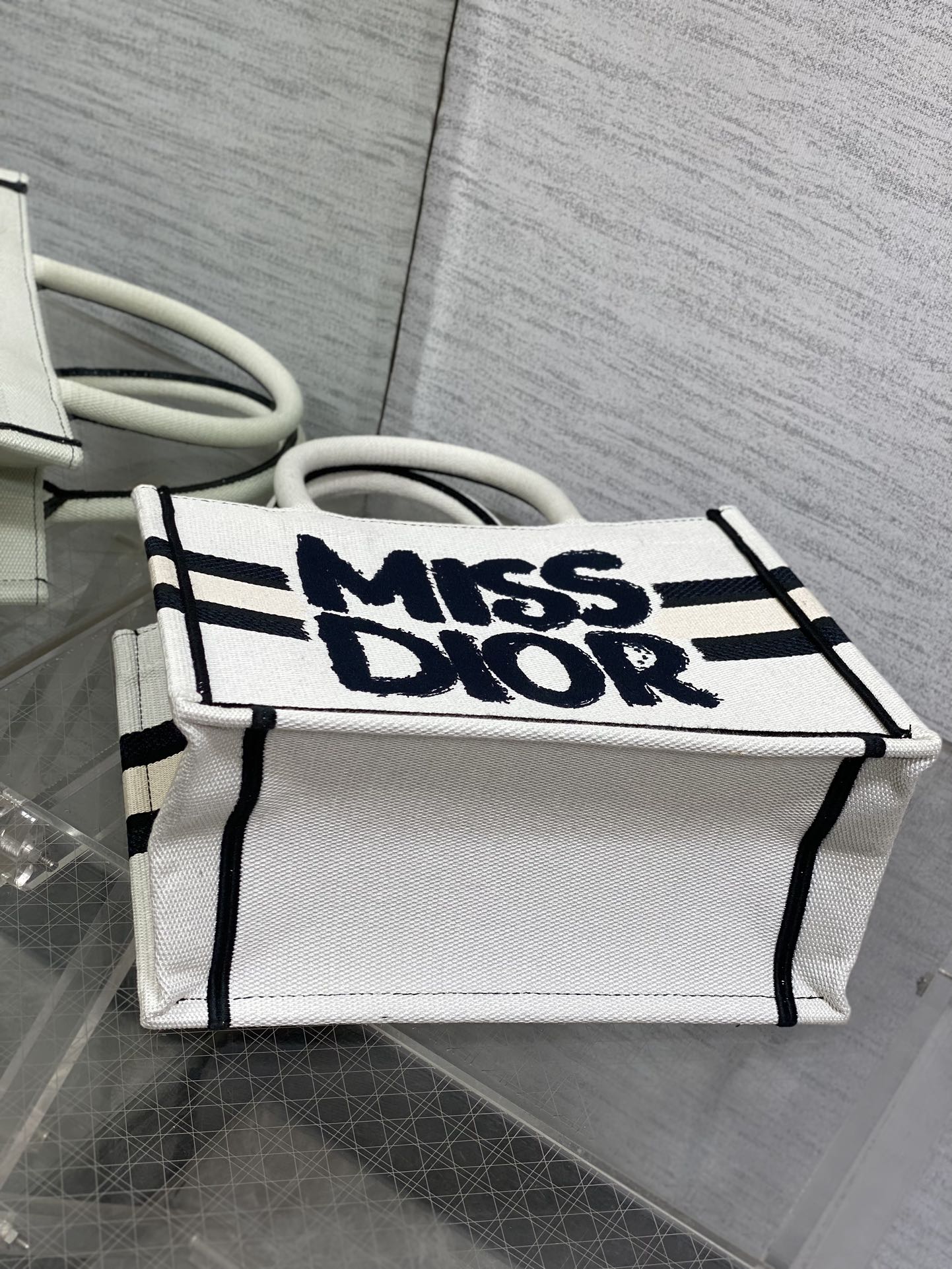 Tragetasche 26 Zoll, Weiß-Schwarz-Canvas-Mix 226503