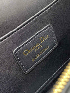 Klapptasche 18 Schwarz Gesteppt Vollständig Kalbsleder