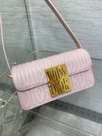 Klapptasche 18, hellrosa, komplett gesteppt, Kalbsleder