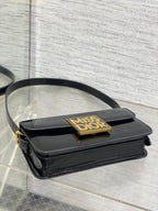 Klapptasche 18 Zoll, schwarzes Lackkalbsleder