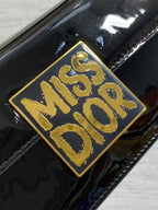 Klapptasche 18 Zoll, schwarzes Lackkalbsleder