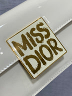 Klapptasche 18 Zoll, weißes Lackkalbsleder