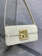 Klapptasche 18 Zoll, weißes Lackkalbsleder