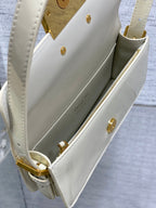 Klapptasche 18 Zoll, weißes Lackkalbsleder