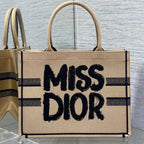 Tragetasche 36 Beige und Schwarz Miss Dior Graffiti-Stickerei