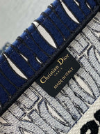 MISS MEDIUM TOTE 36 IN WHITE MIX DEEP COVE BLUE CANVAS