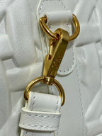 GROOVE 25 BAG IN WHITE MACROCANNAGE CALFSKIN WITH GOLD HARDWARE