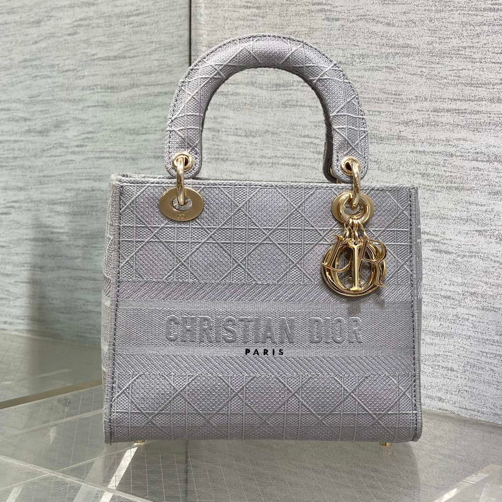 KLEINE 24-LADY-TASCHE AUS HELLGRAUEM CANVAS