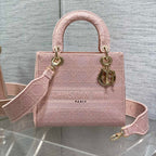 KLEINE 24-LADY-TASCHE AUS PASTELROSEM CANVAS