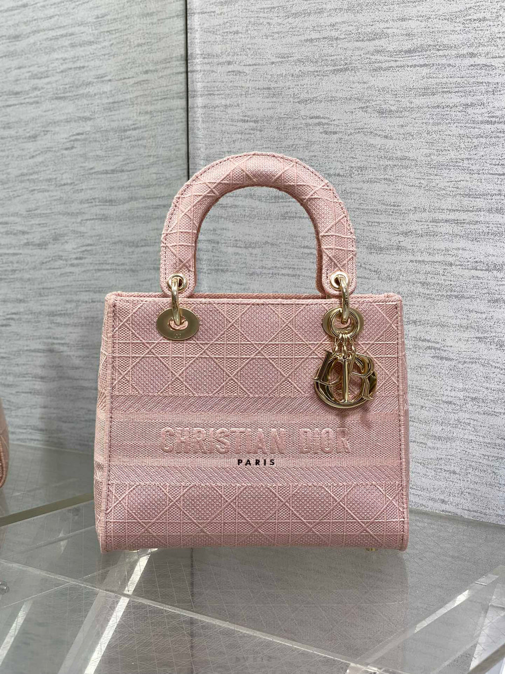 KLEINE 24-LADY-TASCHE AUS PASTELROSEM CANVAS