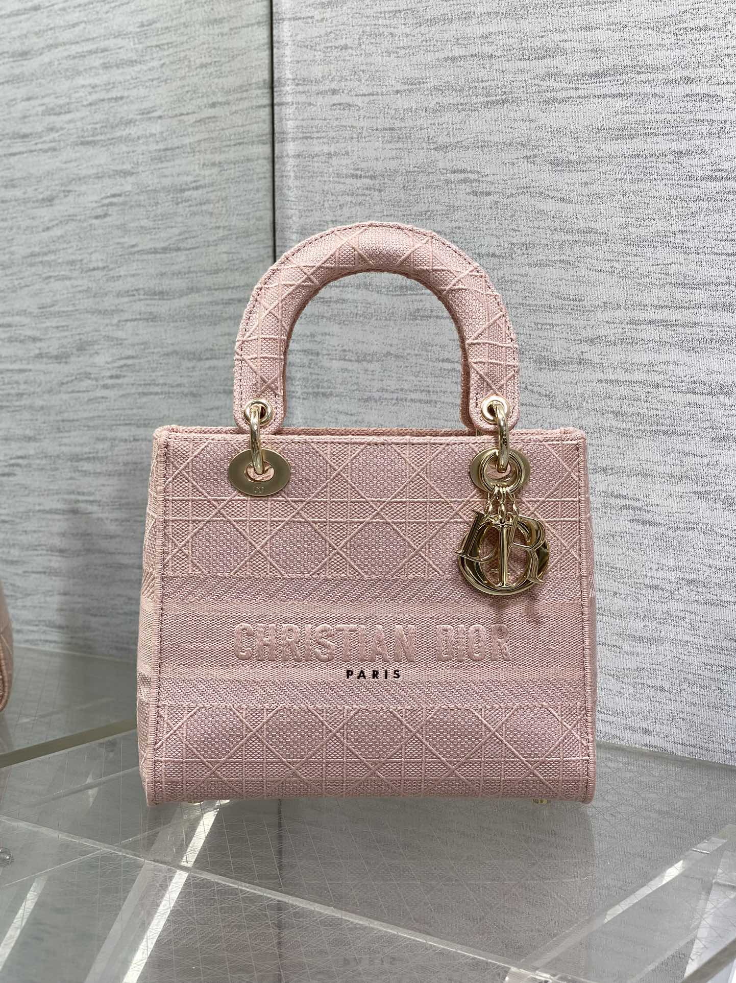 KLEINE 24-LADY-TASCHE AUS PASTELROSEM CANVAS