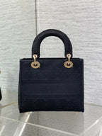 SMALL 24 LADY BAG IN BLACK CANVAS