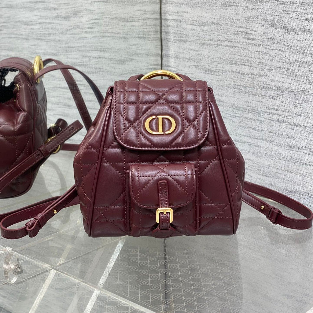 KLEINER 20-CARO-RUCKSACK IN PFLAUMENLILA MAKROCANNAGE-LAMMLEDER