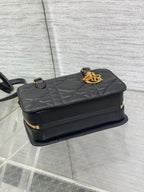 MINI GROOVE BAG 20 IN BLACK MACROCANNAGE LAMBSKIN 226487