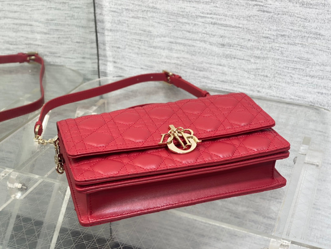 MINI-TASCHE 24 IN RUBBY RED LATENT CANNAGE KALBSLEDER