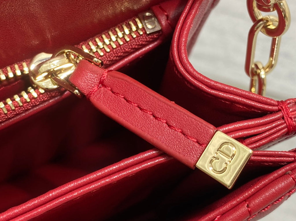 MINI-TASCHE 24 IN RUBBY RED LATENT CANNAGE KALBSLEDER