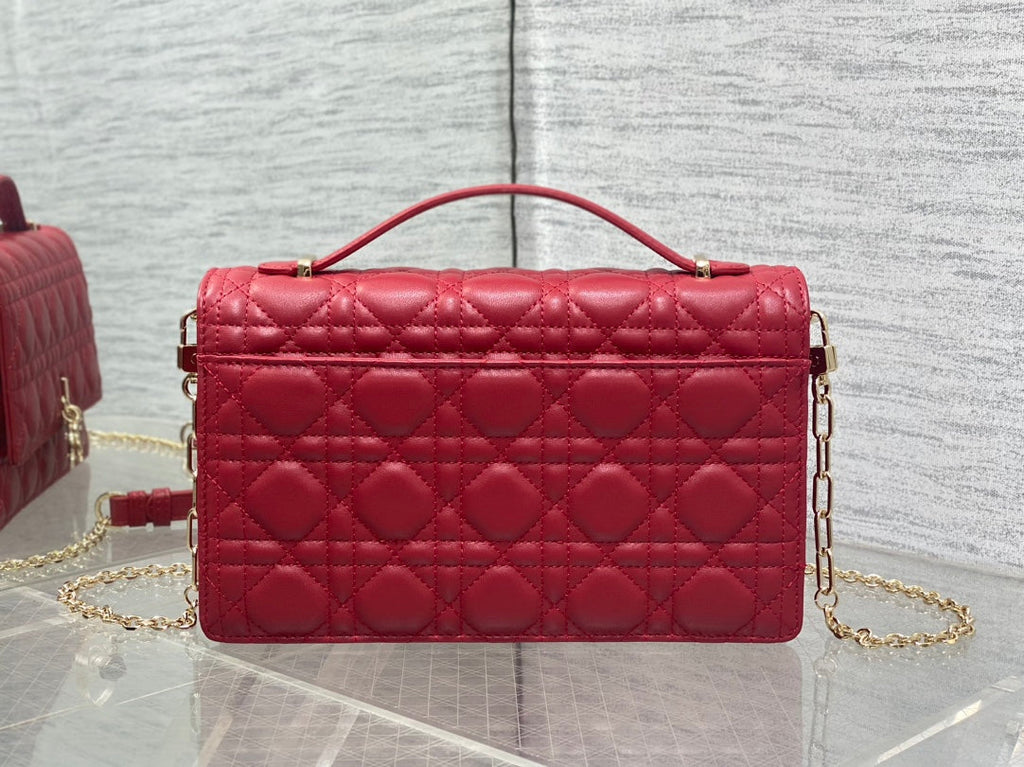 MINI-TASCHE 24 IN RUBBY RED LATENT CANNAGE KALBSLEDER