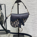 SADDLE 19 TASCHE MIT RIEMEN BLAUES OBLIQUE-JACQUARD