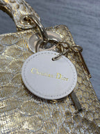 MINI 17 LADY BAG IN LIGHT GOLD SNAKESKIN PATTERN LAMBSKIN