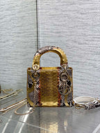 MINI 17 LADY BAG IN GOLDEN SNAKESKIN PATTERN LAMBSKIN