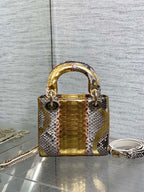 MINI 17 LADY BAG IN GOLDEN SNAKESKIN PATTERN LAMBSKIN