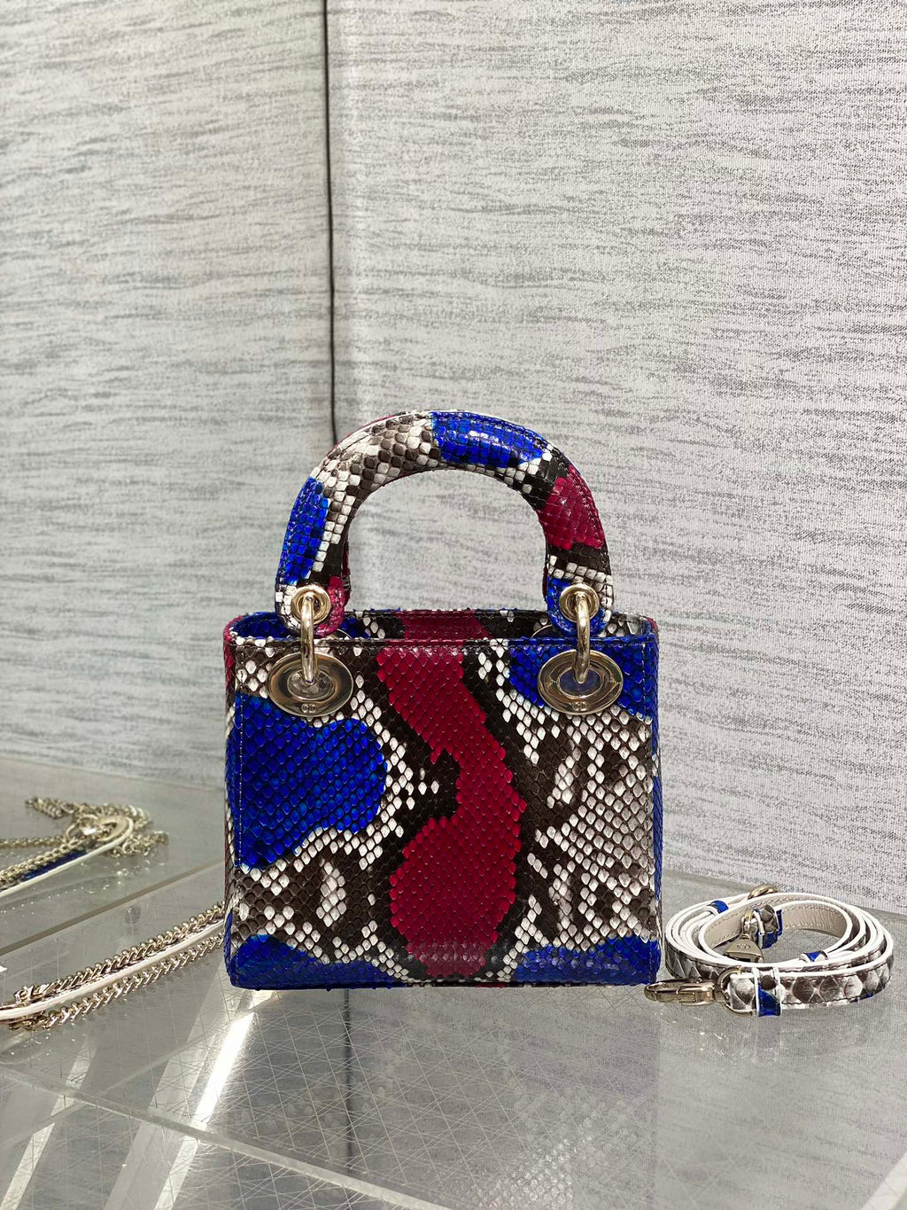 MINI 17 LADY BAG IN FARBENFROHEM SCHLANGENMUSTER LAMMLEDER 225981