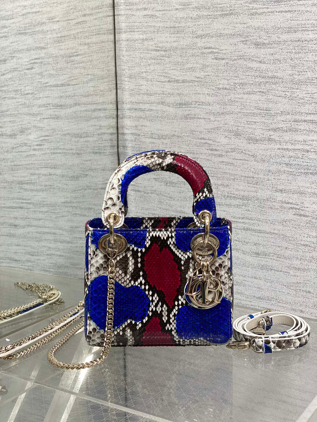 MINI 17 LADY BAG IN FARBENFROHEM SCHLANGENMUSTER LAMMLEDER 225981