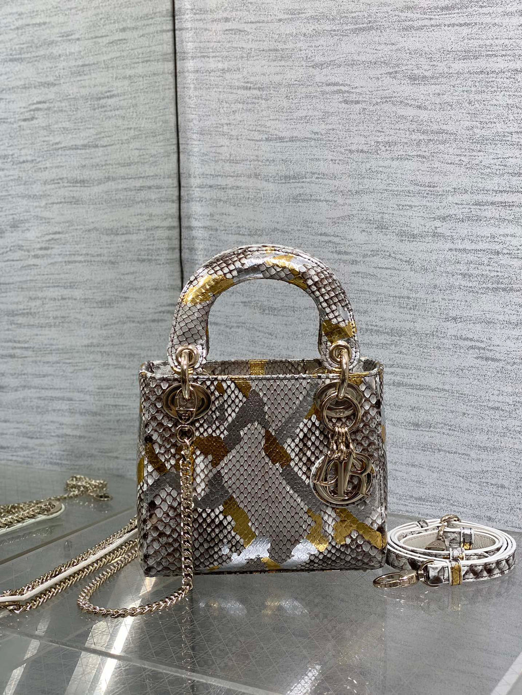 MINI 17 LADY BAG IN FARBENFROHEM SCHLANGENMUSTER LAMMLEDER 225983