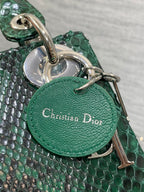 MINI 17 LADY BAG IN GREEN FOREST MIX BLACK SNAKESKIN PATTERN LAMBSKIN