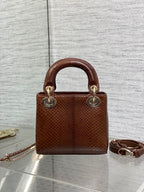 MINI 17 LADY BAG IN PEACAN BROWN METALLIC LAMMLEDER