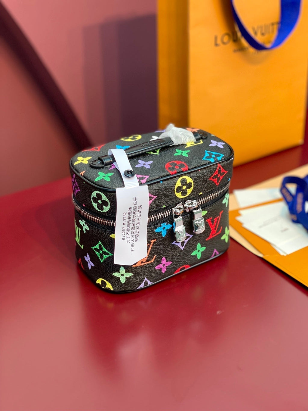 Schönes Nano 14 Zoll buntes Monogramm-Canvas silberner Reißverschluss