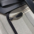 HERBAG A DOS ZIP RETOURNE BACKPACK 29 IN OFF-WHITE CANVAS AND BLACK CALFSKIN