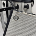 HERBAG A DOS ZIP RETOURNE BACKPACK 29 IN OFF-WHITE MIX BLACK CANVAS AND CALFSKIN