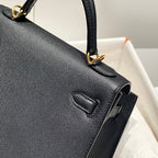 KELLY 25CM IN NOIR EPSOM CALFSKIN GOLD HARDWARE