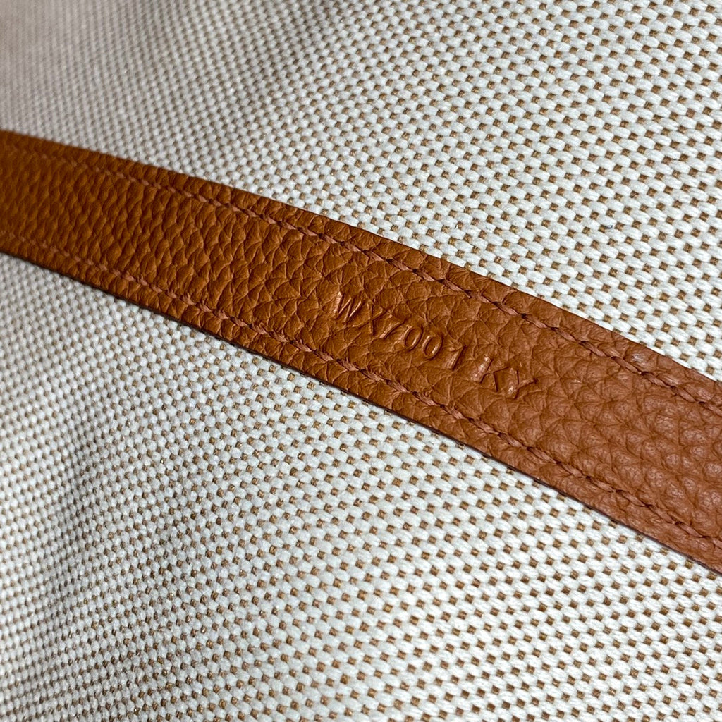 GARDEN PARTY 36 IN MULTICOLOR TOILE H CANVAS GOLD CALFSKIN TROPICAL STREETLINE ILLUSTRATION