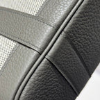 GARDEN PARTY 23CM IN WHITE TOILETS COTTON CANVAS AND GREY CALFSKIN