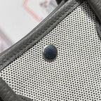 GARDEN PARTY 23CM IN WHITE TOILETS COTTON CANVAS AND GREY CALFSKIN