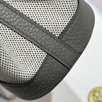 GARDEN PARTY 23CM IN WHITE TOILETS COTTON CANVAS AND GREY CALFSKIN